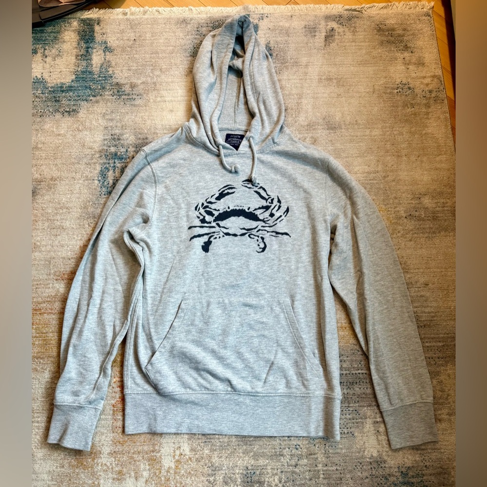 J. Crew Light Gray Authentic Fleece Hoodie